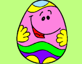 Disegno Uovo di Pasqua felice pitturato su Anna