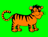 Disegno Tigre  pitturato su magda