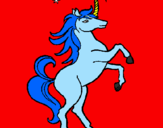 Disegno Unicorno pitturato su madda