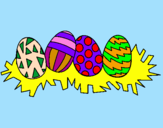Disegno Uovo di Pasqua III pitturato su riccardo