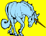 Disegno Unicorno brado  pitturato su chantal