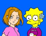 Disegno Sakura e Lisa pitturato su Martina