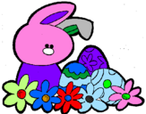 Disegno Coniglietto di Pasqua  pitturato su elvirA