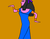 Disegno Ballerina egiziana II pitturato su chiara