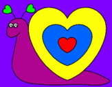Disegno Lumachina cuore  pitturato su ILEANA