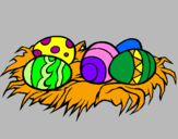 Disegno Uovo di Pasqua II pitturato su sveva
