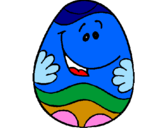 Disegno Uovo di Pasqua felice pitturato su JACOPO