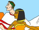 Disegno Cesare e Cleopatra  pitturato su Faby