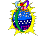 Disegno Uovo di Pasqua brillante pitturato su JACOPO