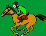 Disegno Corsa di cavalli  pitturato su GAIA (faccio equitazione)