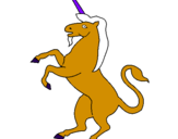 Disegno Unicorno pitturato su cavalluccio