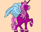 Disegno Unicorno con le ali  pitturato su CuCcIoLa