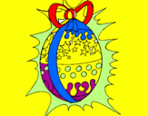 Disegno Uovo di Pasqua brillante pitturato su simone