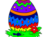 Disegno Uovo di Pasqua 2 pitturato su LORENZO