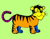 Disegno Tigre  pitturato su vittoryo