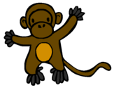 Disegno Scimmietta pitturato su LEONARDO