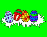 Disegno Uovo di Pasqua III pitturato su mas