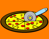 Disegno Pizza pitturato su sofia