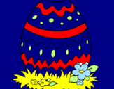 Disegno Uovo di Pasqua 2 pitturato su alessandro