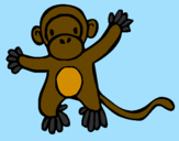 Disegno Scimmietta pitturato su LEONARDO