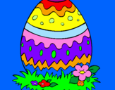 Disegno Uovo di Pasqua 2 pitturato su Nicole