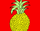 Disegno ananas  pitturato su azzum