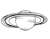 Disegno Saturno pitturato su meteorite