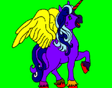 Disegno Unicorno con le ali  pitturato su  CARLOTTA