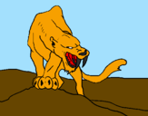 Disegno Tigre con affilati canini  pitturato su LEONARDO