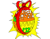 Disegno Uovo di Pasqua brillante pitturato su paola