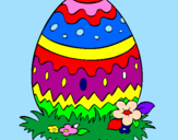 Disegno Uovo di Pasqua 2 pitturato su marta s