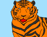 Disegno Tigre pitturato su GIU