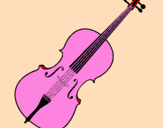 Disegno Violino pitturato su pietro