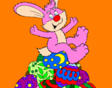 Disegno Coniglio di Pasqua pitturato su elisa