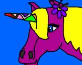 Disegno Unicorno II pitturato su febe