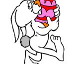 Disegno Coniglio e uovo di Pasqua pitturato su gina2000