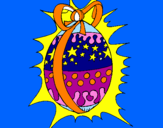 Disegno Uovo di Pasqua brillante pitturato su p