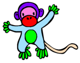Disegno Scimmietta pitturato su ALE