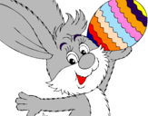 Disegno Coniglio e uovo di Pasqua II pitturato su miki odia ale