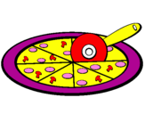 Disegno Pizza pitturato su GAIA