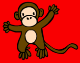 Disegno Scimmietta pitturato su aldo