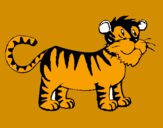 Disegno Tigre  pitturato su roby