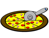 Disegno Pizza pitturato su christian