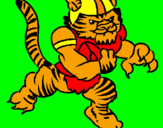 Disegno Giocatore tigre  pitturato su andrea trombin