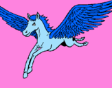 Disegno Pegaso in volo  pitturato su cavallo alato-twety