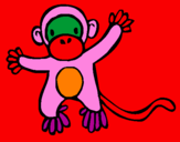Disegno Scimmietta pitturato su maria sole