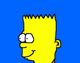 Disegno Bart pitturato su andrea c