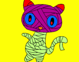 Disegno Mummia gatto scaraboechio pitturato su chiara69
