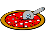 Disegno Pizza pitturato su Grazia