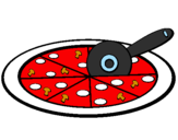 Disegno Pizza pitturato su Grazia